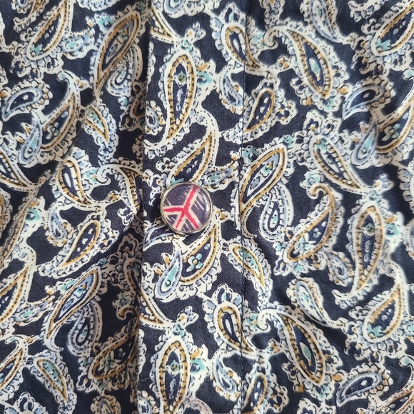 ☮️JOHN LENNON Elegant Navy Paisley Men's Shirt - Picture 10 of 11